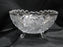 Lausitzer Etched & Cut Roses, Sawtooth Edge: 3-Toed Bowl, 7 1/2" x 4 1/8" Tall