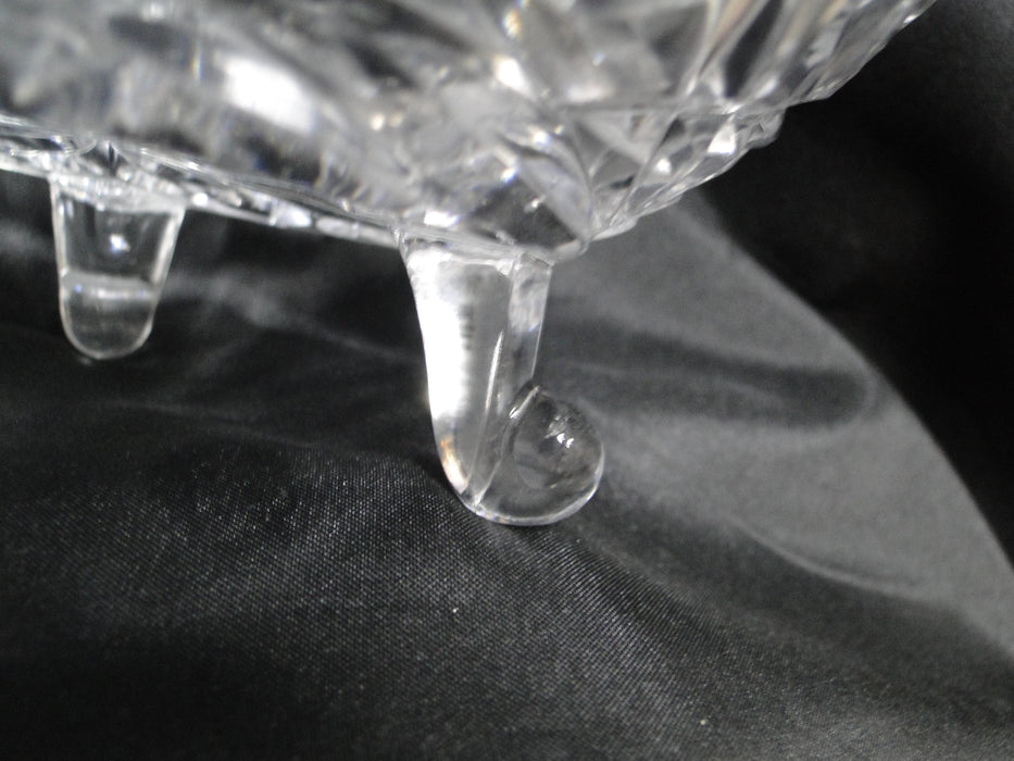 Lausitzer Etched & Cut Roses, Sawtooth Edge: 3-Toed Bowl, 7 1/2" x 4 1/8" Tall