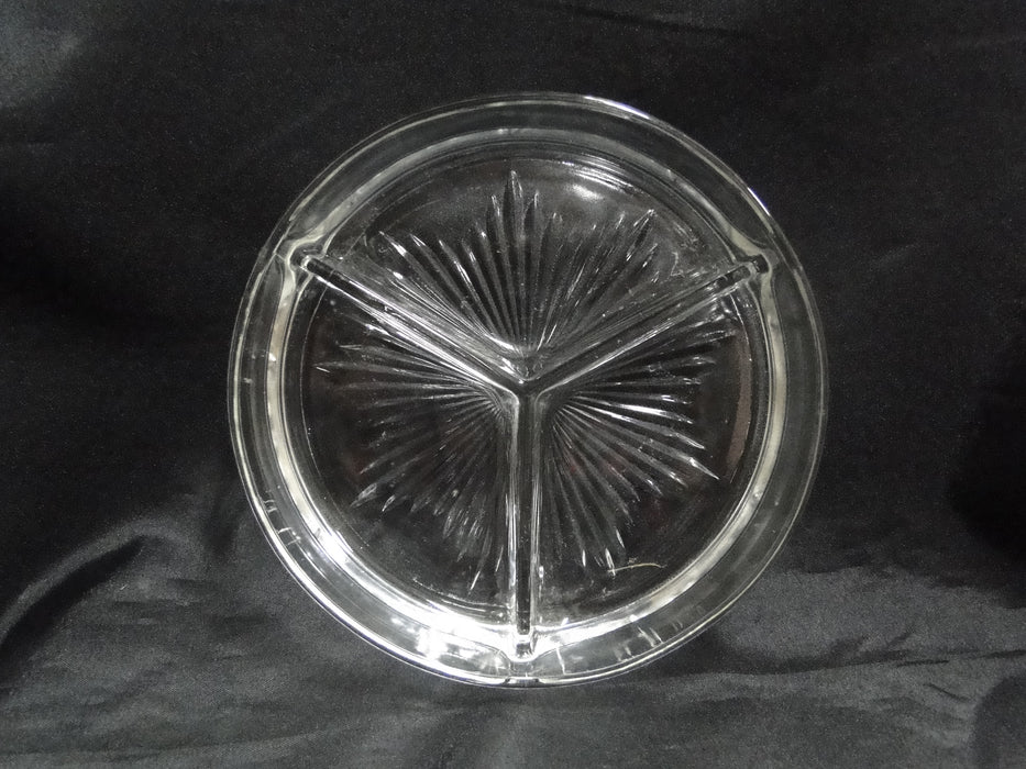 Clear, Star on Bottom: 3-Part Divided Relish Dish, 6 1/4" x 1.5", MG#243