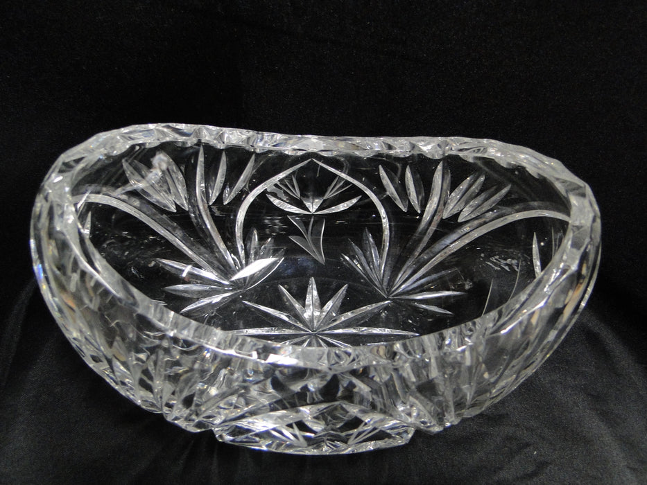 Clear Crystal, Cut Flowers: Oval Vase / Dish, 7" x 4" x 3 7/8" Tall - MG#250