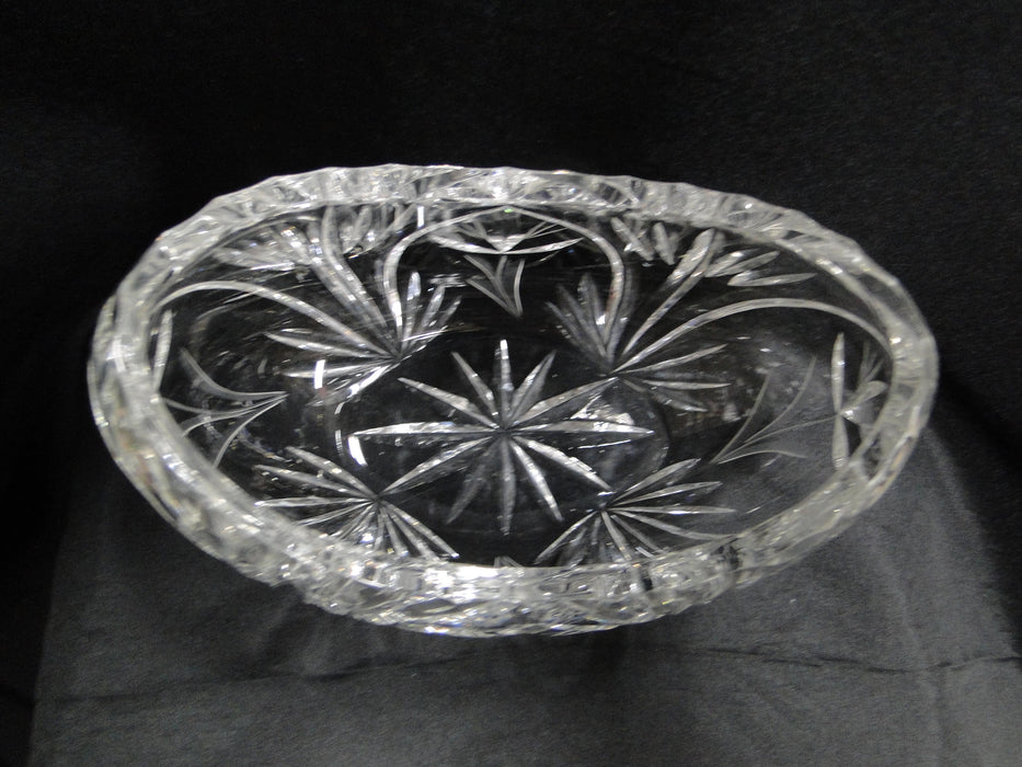 Clear Crystal, Cut Flowers: Oval Vase / Dish, 7" x 4" x 3 7/8" Tall - MG#250