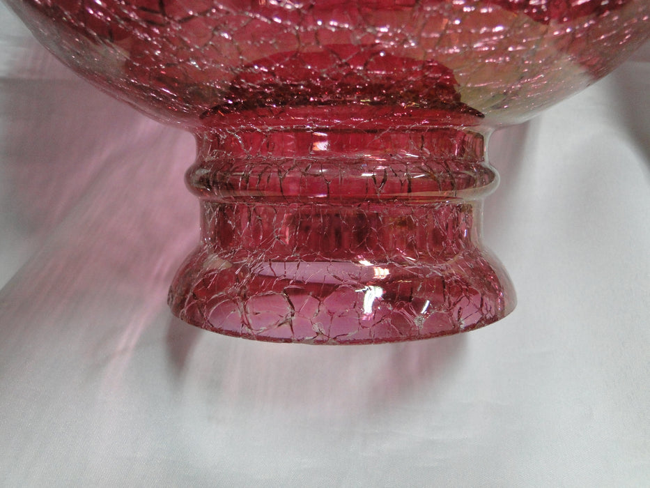 Pink Crackle Glass: Lamp Shade, 9 7/8" x 6 5/8" Tall, As Is  --  MG#253