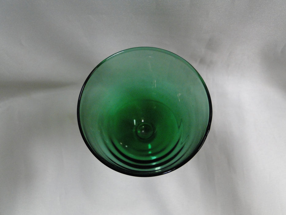 Green Bowl w/ Crown, Clear Stem & Foot: Liquor Cocktail, 3 3/4" Tall  --  MG#255
