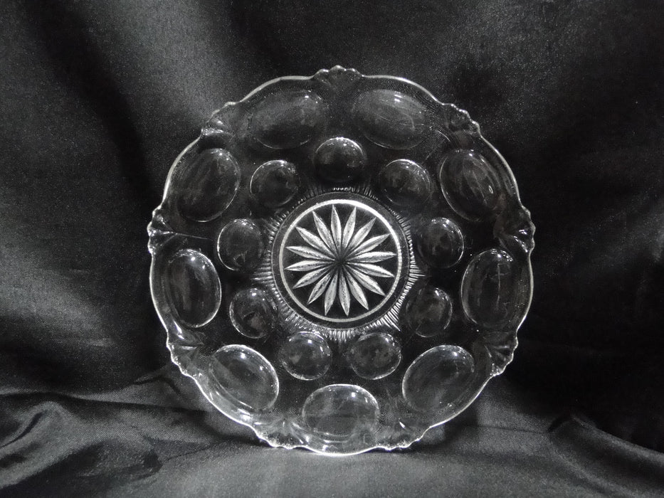 Clear w/ Circle Design, Star Center: Bread Plate, 6" -- MG#257