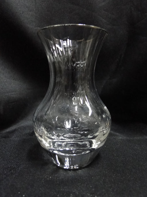 Clear w/ Ridges, Gold Trim: Vase, 4 1/4" Tall, 2 1/2" Widest Diameter -- MG#270