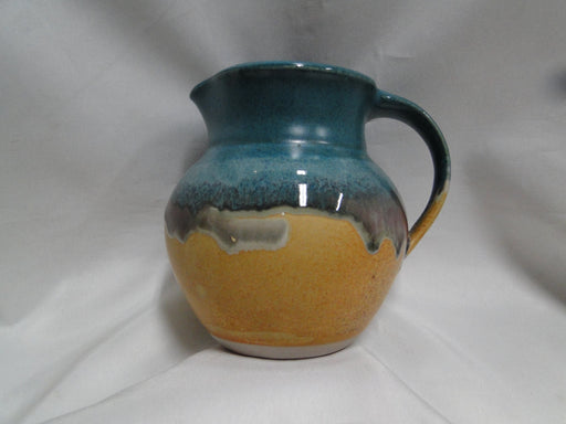 Pottery, Teal, Gray, Sand: Pitcher, 5" x 4 3/4" Tall  --  MP#009