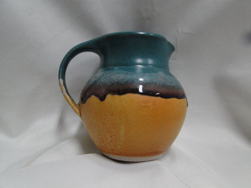 Pottery, Teal, Gray, Sand: Pitcher, 5" x 4 3/4" Tall  --  MP#009