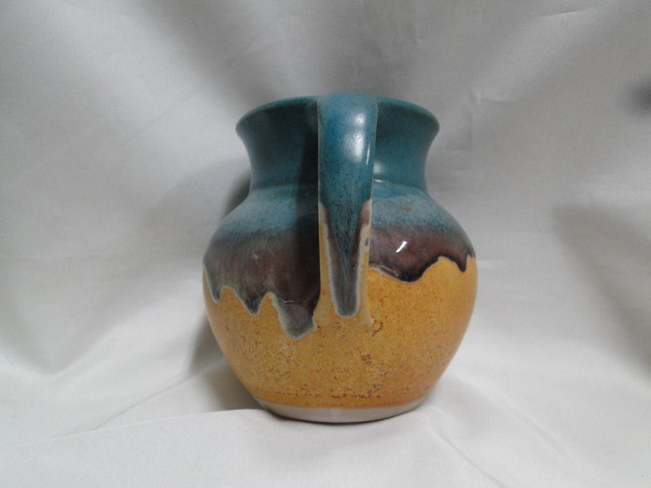 Pottery, Teal, Gray, Sand: Pitcher, 5" x 4 3/4" Tall  --  MP#009