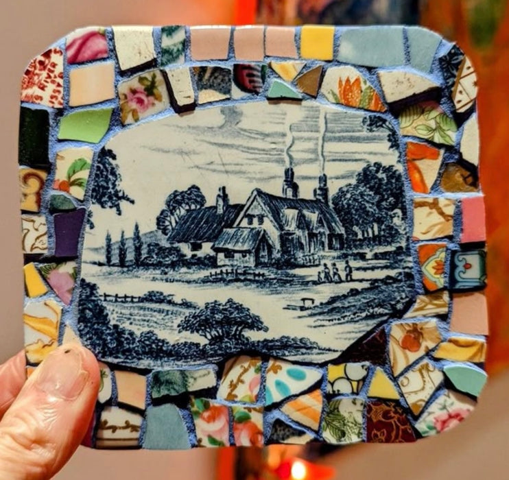 Mosaic Art Class Using Porcelain Dinnerware