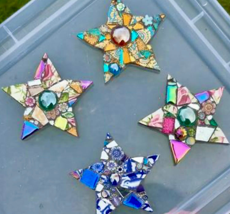 Mosaic Art Class Using Porcelain Dinnerware
