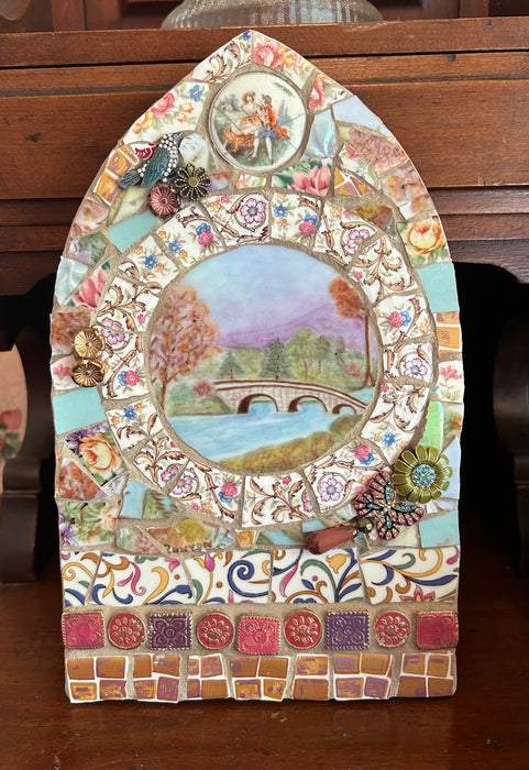 Mosaic Art Class Using Porcelain Dinnerware