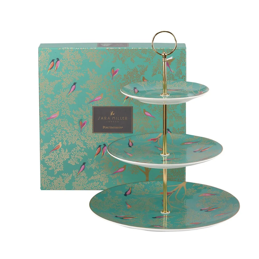 Portmeirion Sara Miller London Chelsea: NEW 3-Tier Tray / Cake Stand, Box