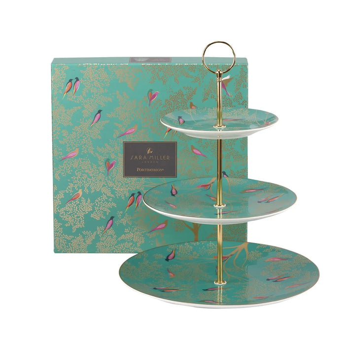 Portmeirion Sara Miller London Chelsea: NEW 3-Tier Tray / Cake Stand, Box
