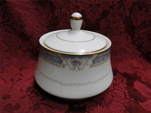 Mikasa Lexington, Blue Border, Floral, Scrolls, Gold: Sugar Bowl & Lid