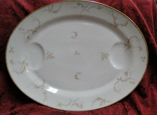 Haviland (Limoges) Schleiger 334-1, Pink Roses: Oval Platter, 16" x 14"