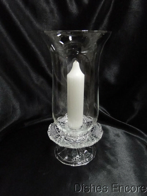 Clear w/ Cross Hatch Cuts: Hurricane Lamp & Globe, 9 5/8" Tall, MG#145