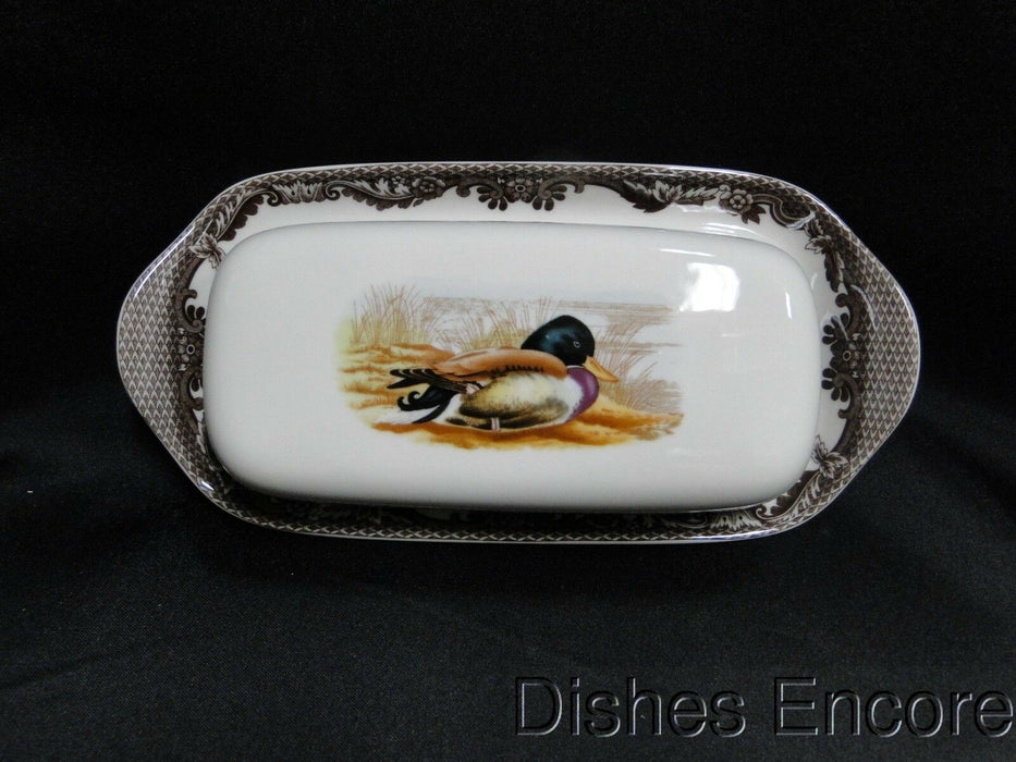 Spode Woodland Mallard Duck: NEW Covered Butter Dish w/ Lid, Box