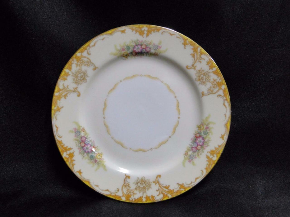 Noritake Yellow Edge, Tan Scrolls, Gold & Color Florals: Bread Plate (s) 6 3/8"