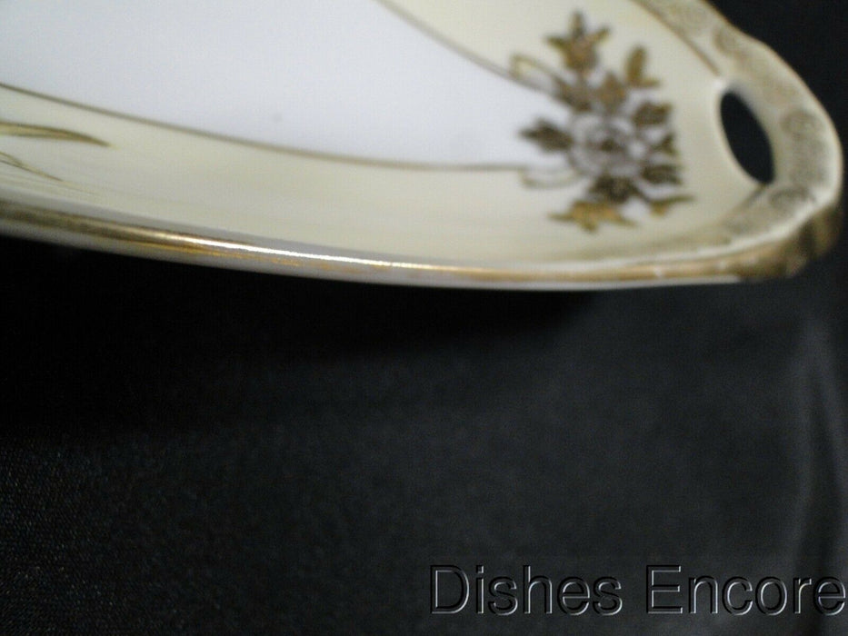 Noritake Cream Band, Gold Birds & Florals: Oval Relish Dish w/ Handles, 12 1/2"