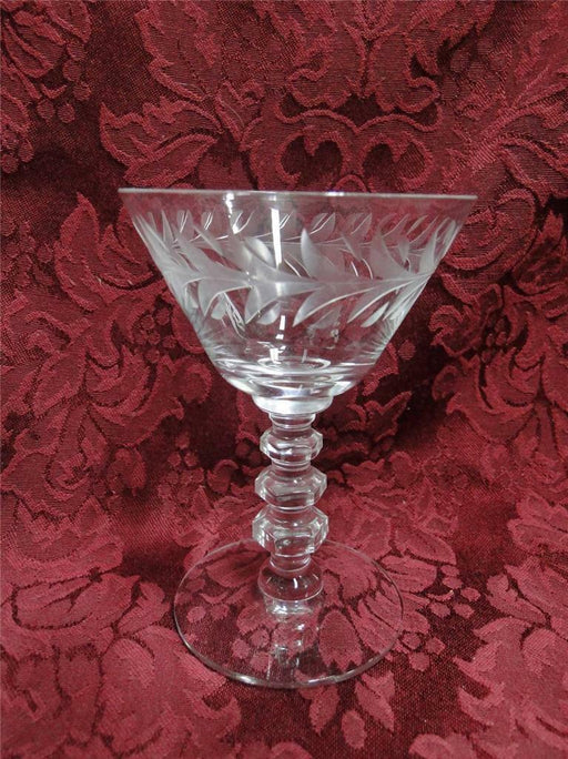 Tiffin Franciscan Mayflower, 17301, Etched Laurel: Liquor Cocktail (s), 4 1/4"