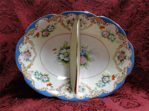 Noritake Multicolored Floral w/ Blue Edge: 2 Part Divided Bowl, 10 3/8",  As Is