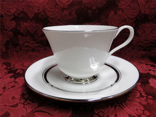 Oxford (Lenox) Lexington, Platinum Rings on White: Cup & Saucer Set (s)
