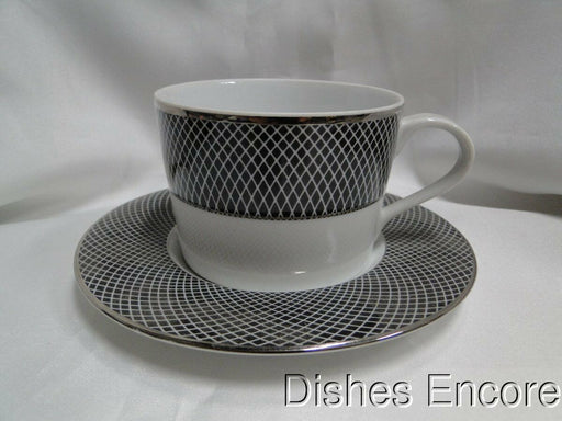 Block Midnight, Portugal, Black/White w/ Platinum: Cup & Saucer Set (s)