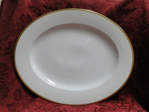 Tirschenreuth Colonial, White w/ Smooth Gold Band: Oval Serving Platter, 14 3/8"