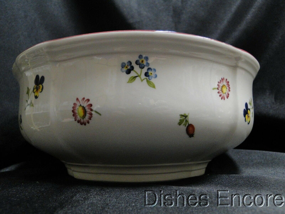 Villeroy & Boch Petite Fleur, Small Flowers, Red Trim: Round Serving Bowl 8 1/4"