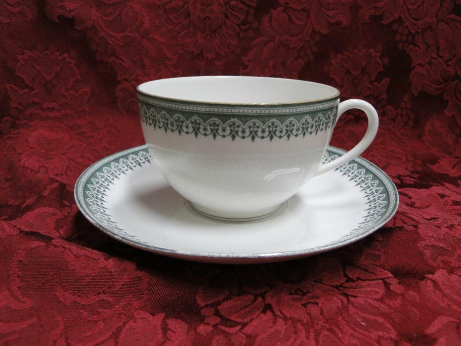 Tressemanes & Vogt TRV3, Green Geometric Rim, Gold: Cup & Saucer Set (s)