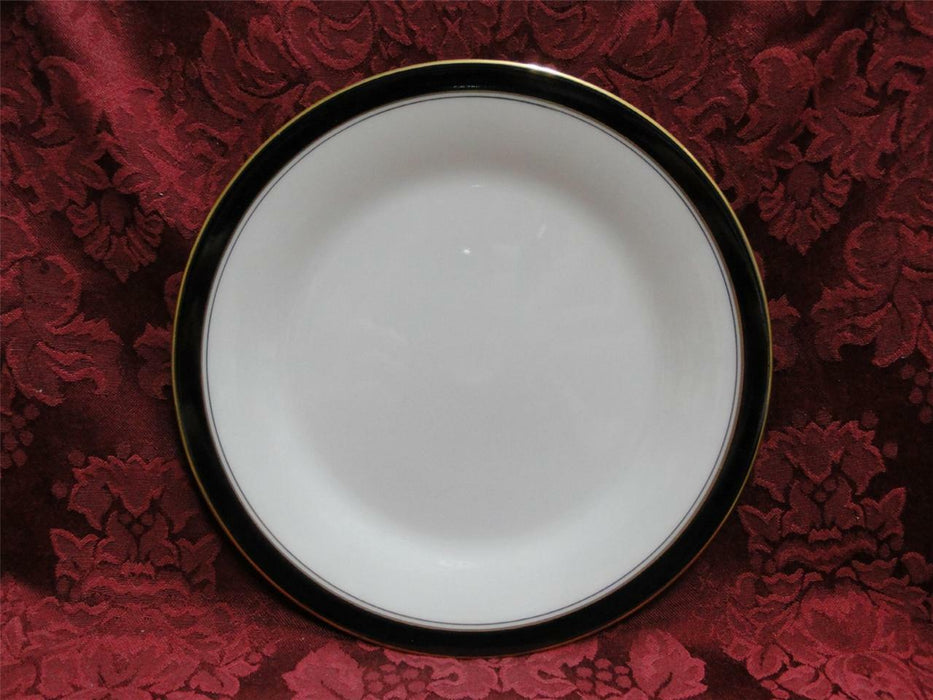 Noritake Ivory & Ebony, 7274, Black Band w/ Gold: Salad Plate (s), 8 1/4"