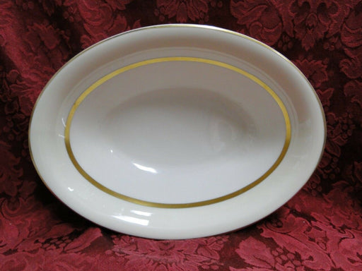 Haviland (New York) Gotham Like, Ivory w/ Gold Trim: Oval Serving Bowl, 9 1/2"