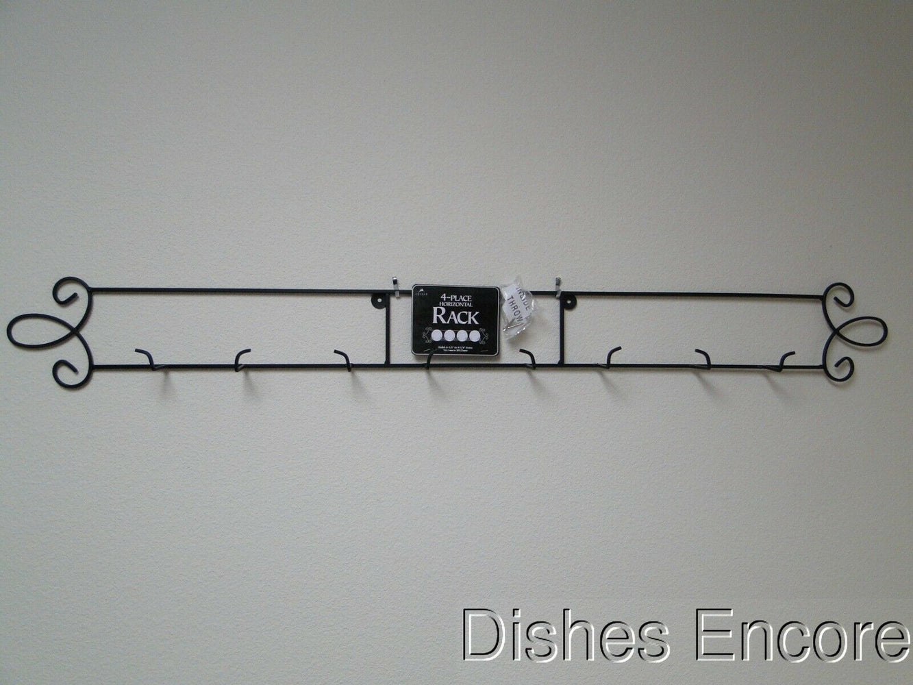 Tripar Augusta Horizontal Black Display Rack for Four 6 1/2" - 8 1/4" Plates 45"