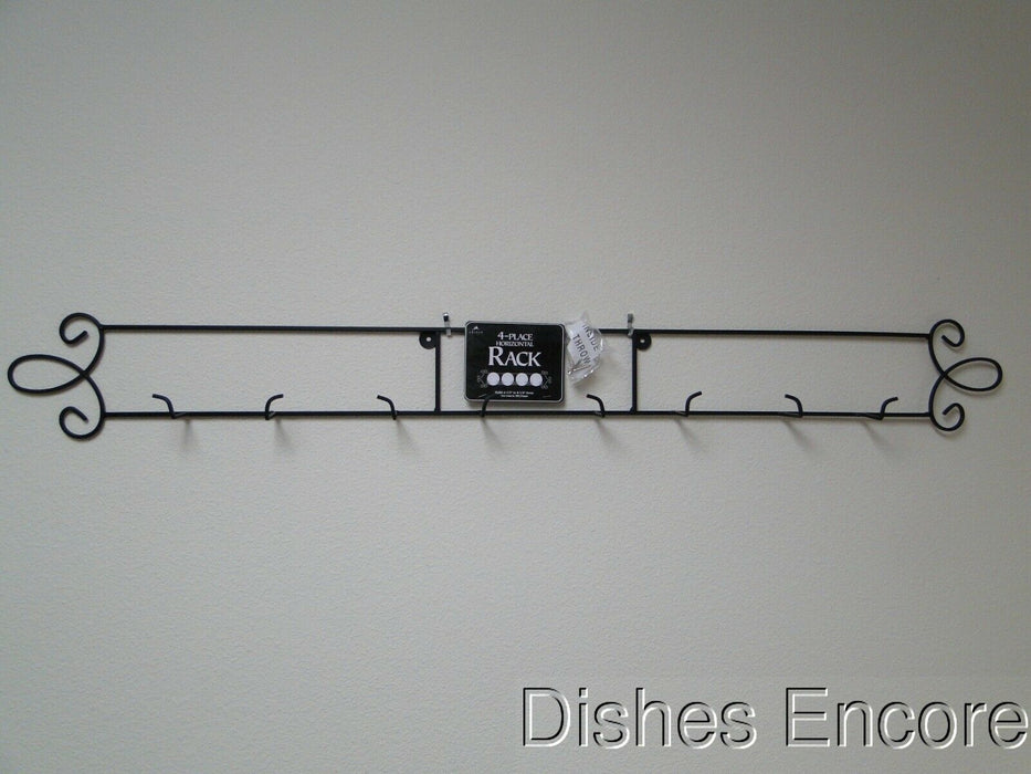 Tripar Augusta Horizontal Black Display Rack for Four 6 1/2" - 8 1/4" Plates 45"