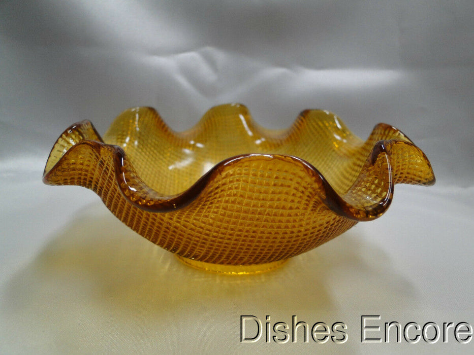 Amber Small Diamond Pattern: Ruffled Bowl, 5 1/2" x 2 1/8"  --  MG#133