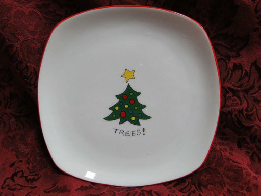 Fitz & Floyd Essentials Merry Christmas: Trees! Square Plate, 6 3/4"