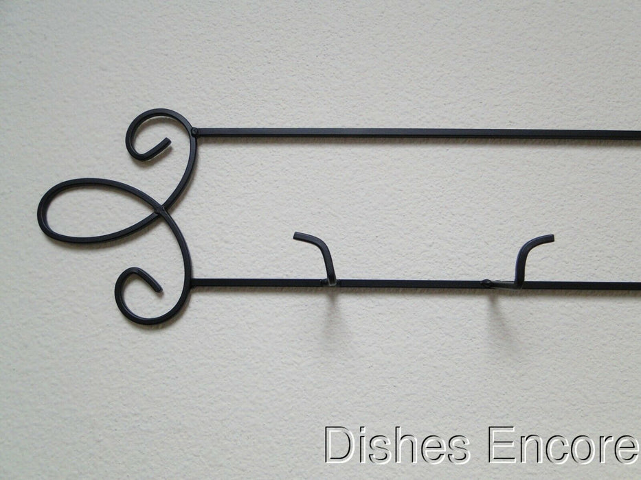 Tripar Augusta Horizontal Black Display Rack for Four 6 1/2" - 8 1/4" Plates 45"