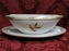 Noritake Fontana, 5580, Taupe Band, Gold Leaves: Gravy Boat w/ Underplate