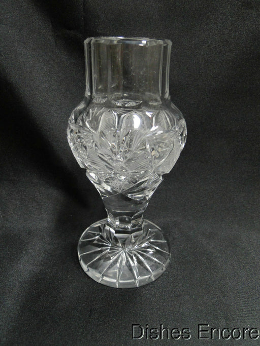 Clear w/ Cut Design: Hurricane Lamp Base, No Globe, 6", As Is  -- MG#111