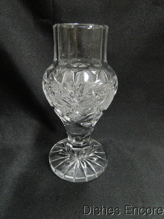 Clear w/ Cut Design: Hurricane Lamp Base, No Globe, 6", As Is  -- MG#111