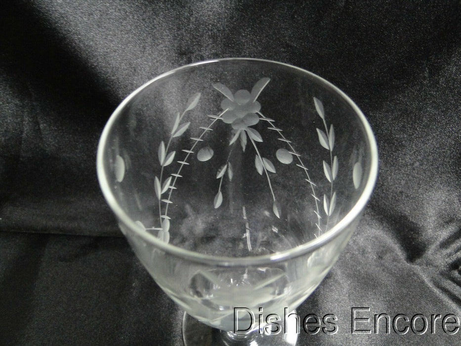 Clear w/ Etched Floral, Ball Stem: Iced Tea (s), 6 5/8" Tall - CR#031