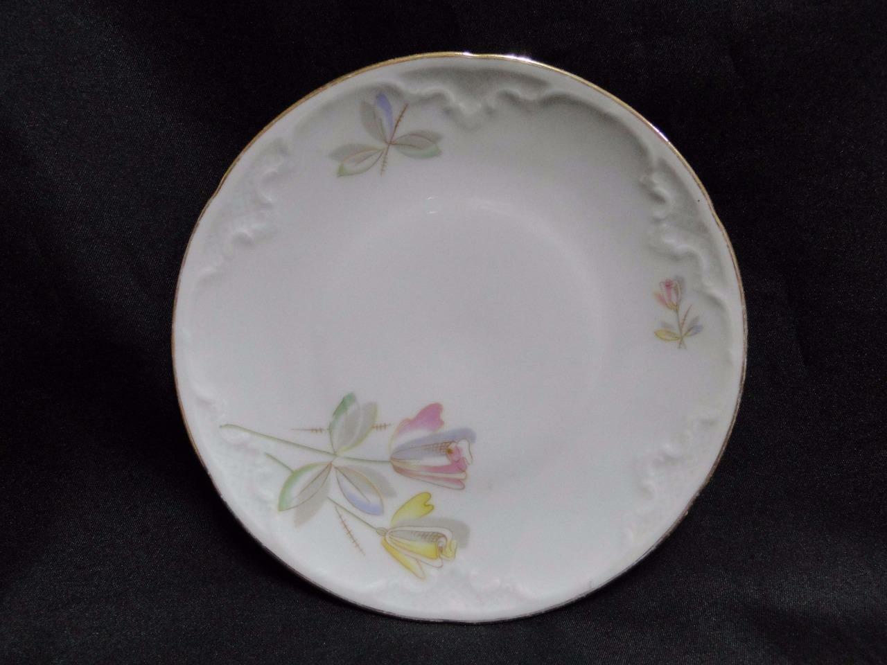 Eschenbach White w/ Pink & Yellow Flowers ESC302: Bread Plate (s), 6 1/4"
