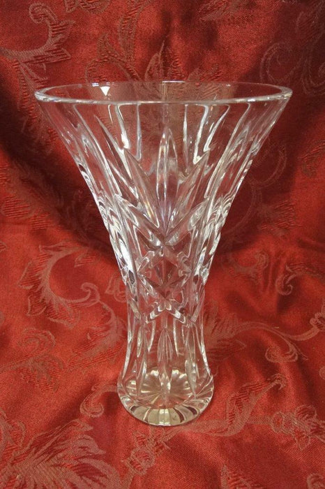 Crystal Flared Top Vase w/ Spinning Stars, 8" Tall  --  MG#223