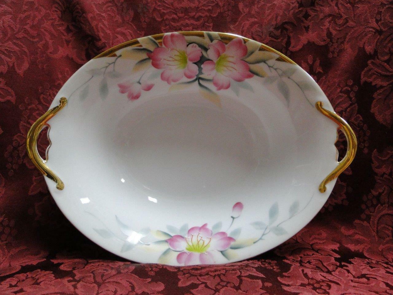 Noritake Azalea, 19322, White w/ Pink Flowers: Oval Serving Bowl Handles 10 1/2"