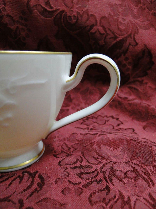 Noritake Halls of Ivy, 7341, Ivory w/ Raised Leaves: Cup & Saucer Set, 2 7/8"