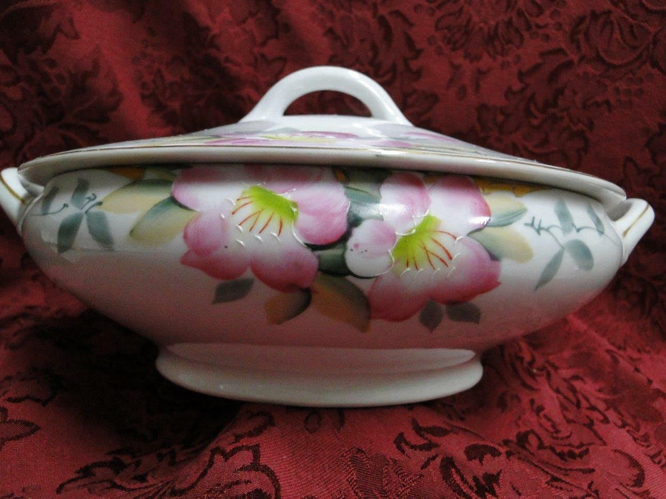 Noritake Azalea, 19322, White w/ Pink Flowers: Round Serving Bowl w/ Lid