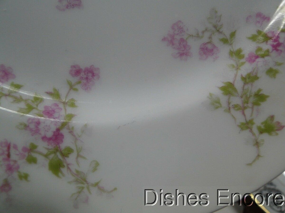 Haviland (Limoges) Schleiger 29a, Pink Flowers, Green: Luncheon Plate, 8 5/8"