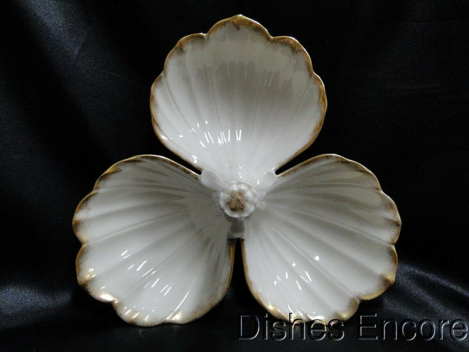 Lenox Greenbriar Collection, Gold: Leaf Shaped 3 Part Server Dish, 8 1/2"
