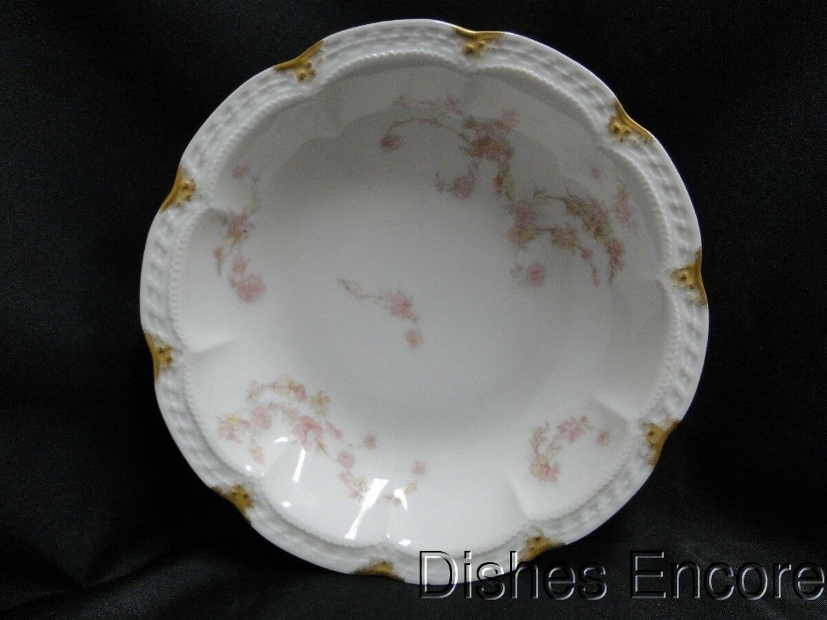 Haviland (Limoges) Schleiger 247d, Pale Pink Flowers: Soup Bowl (s), 7 3/8"