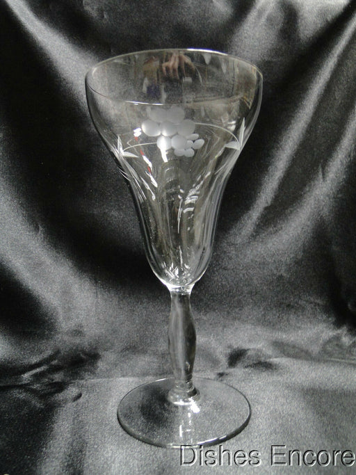 Etched Flowers & Leaves: Water or Wine Goblet, 6 5/8" - CR#016